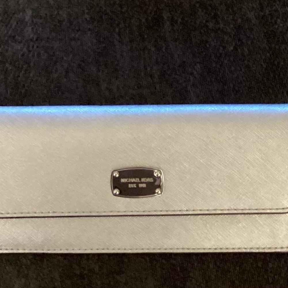 Michael Kors Metallic Silver Clutch